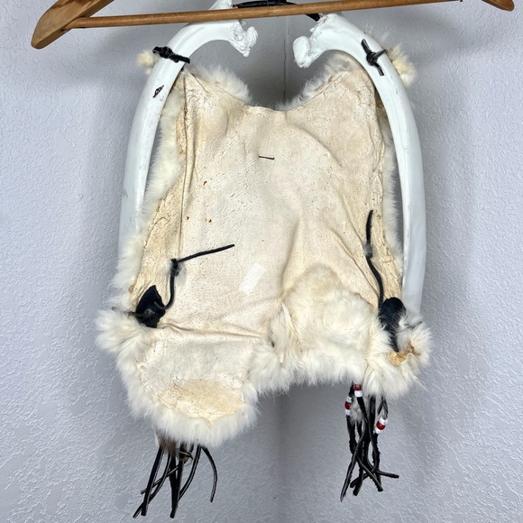 Native American Mandala Beads Feathers Skin Fur Wall Hanging Dream Catcher Rare - Picture 8 of 8